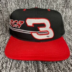 Vintage 90s Dale Earnhardt 3 RCR Racing Hat Sports Image Snapback Cap Black NWOT